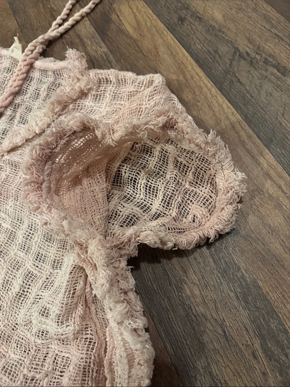 Surf Gypsy Blush Pink Open-Weave cover up M bohemian swim summer cotton - Picture 11 of 11